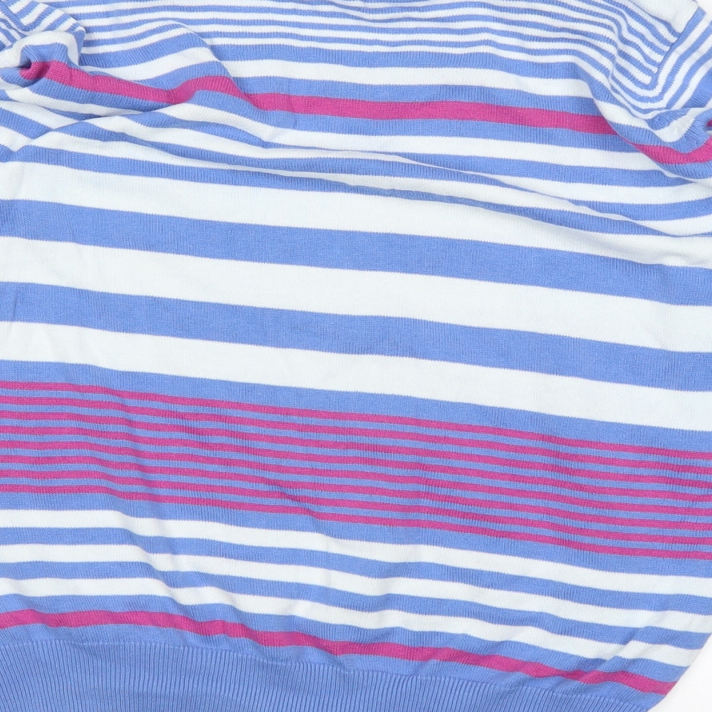 EWM Womens Blue Striped  Pullover Jumper Size L