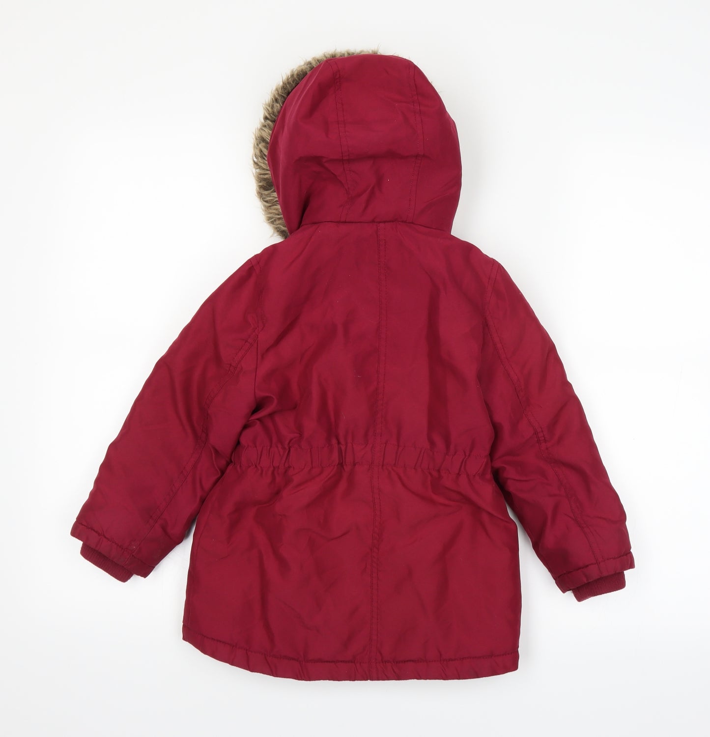 George Girls Red   Parka Coat Size 4-5 Years