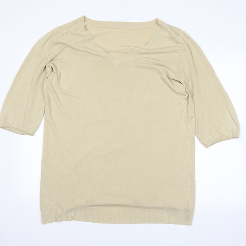 TRUE Womens Beige   Pullover Jumper Size 22