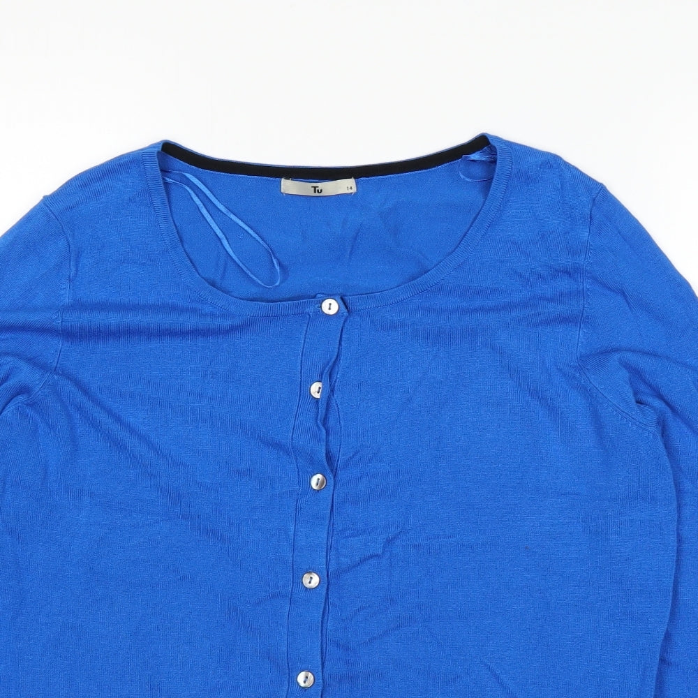 TU Womens Blue   Cardigan Jumper Size 14