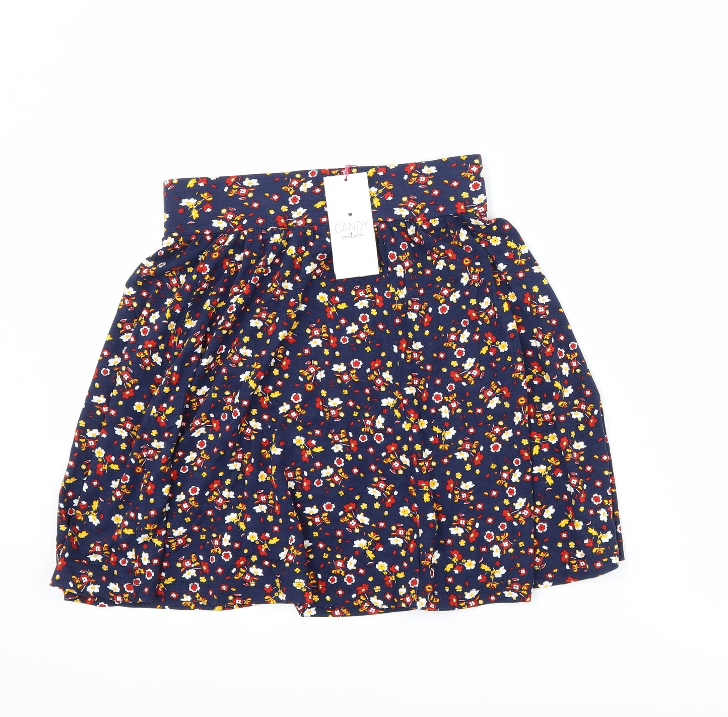Candy Couture Girls Blue Floral  A-Line Skirt Size 11 Years