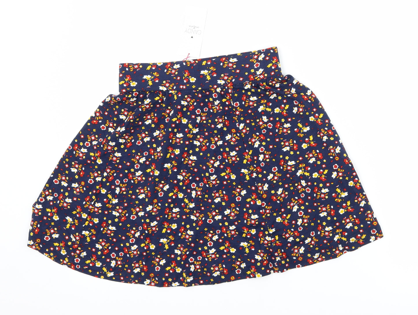 Candy Couture Girls Blue Floral  A-Line Skirt Size 11 Years