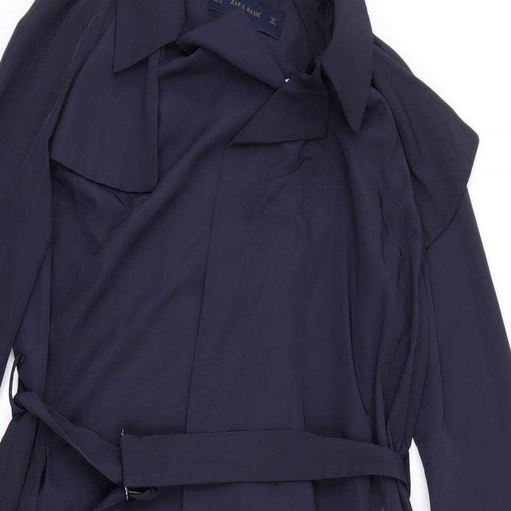 Zara Womens Blue   Trench Coat Coat Size L