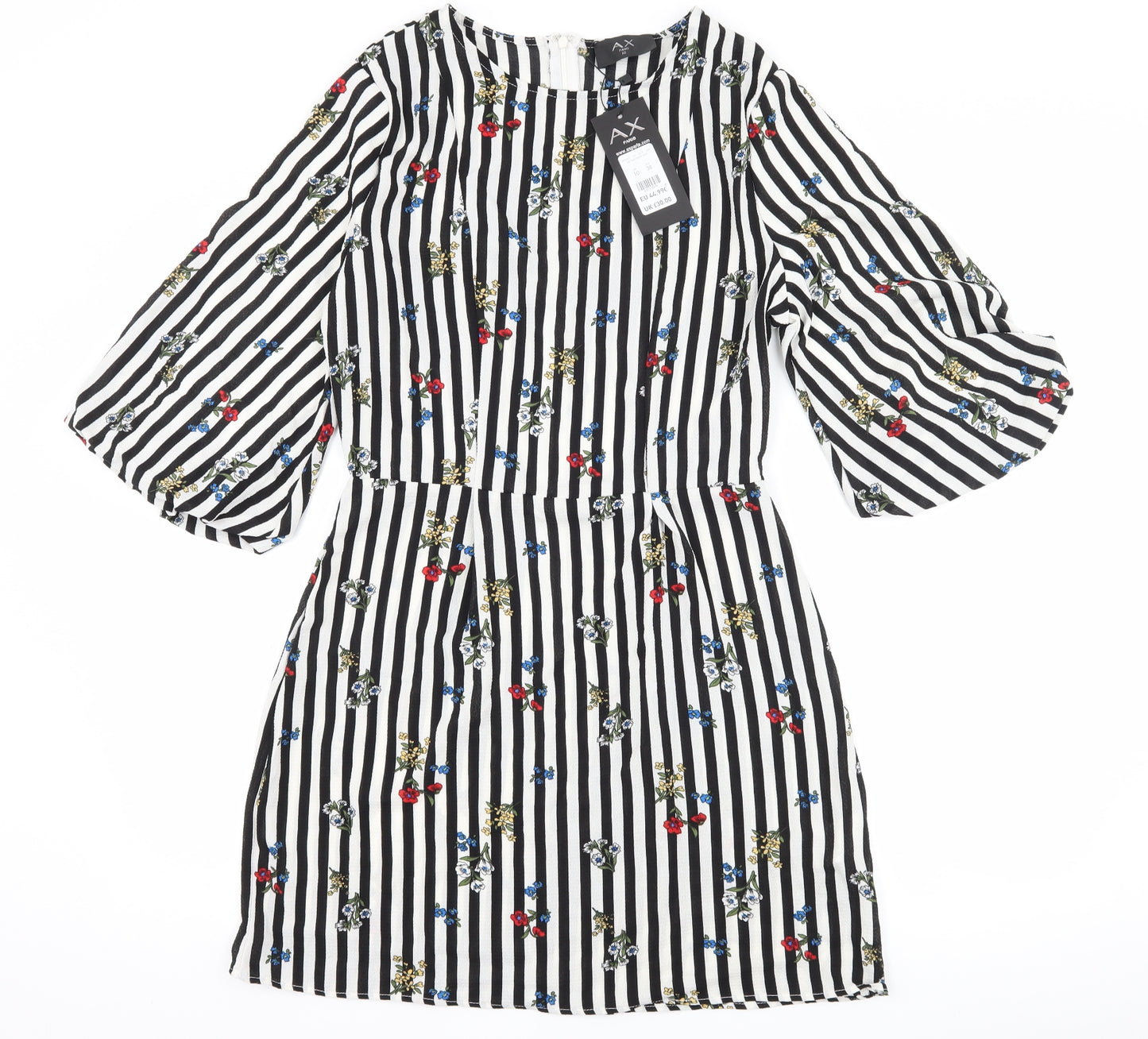 AX Paris Womens Black Striped  A-Line  Size 10