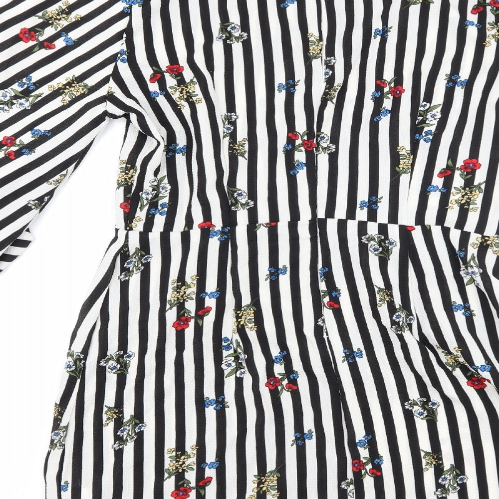 AX Paris Womens Black Striped  A-Line  Size 10