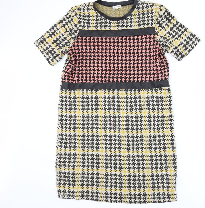 River Island Womens Black Houndstooth Shift Size 8