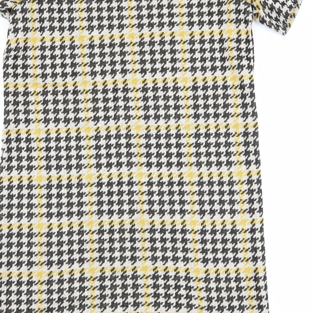River Island Womens Black Houndstooth  Shift  Size 8