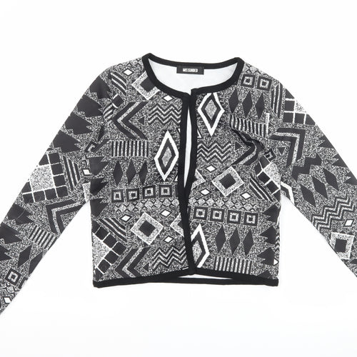 Missguided Womens Black Geometric  Jacket  Size 10