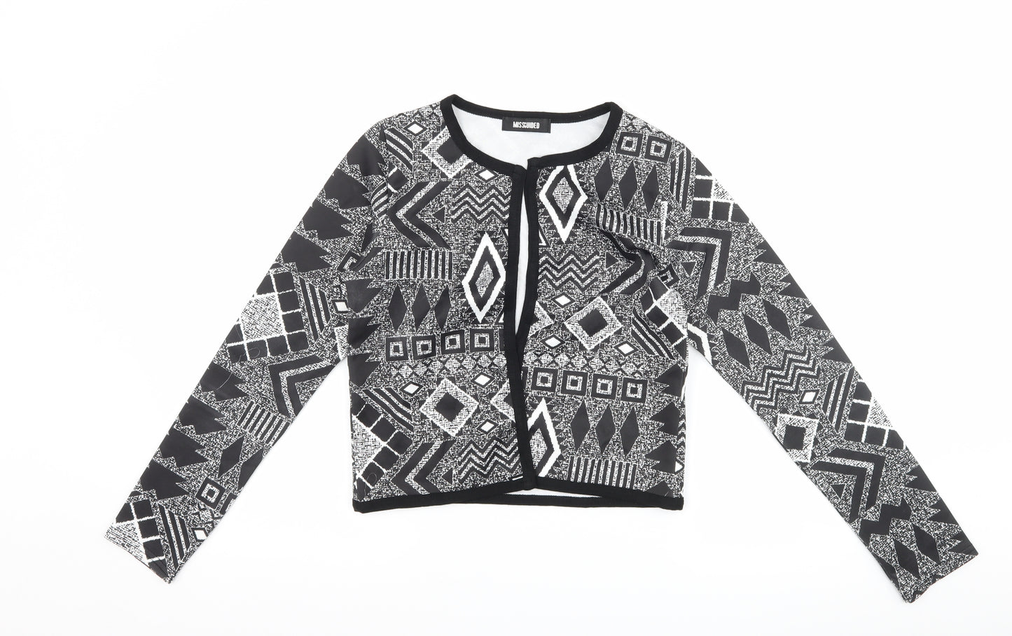 Missguided Womens Black Geometric  Jacket  Size 10