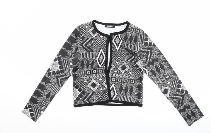 Missguided Womens Black Geometric  Jacket  Size 10