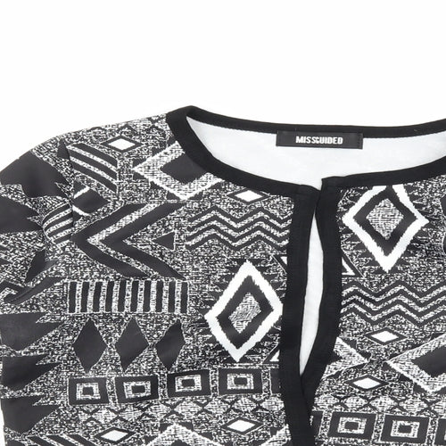 Missguided Womens Black Geometric  Jacket  Size 10