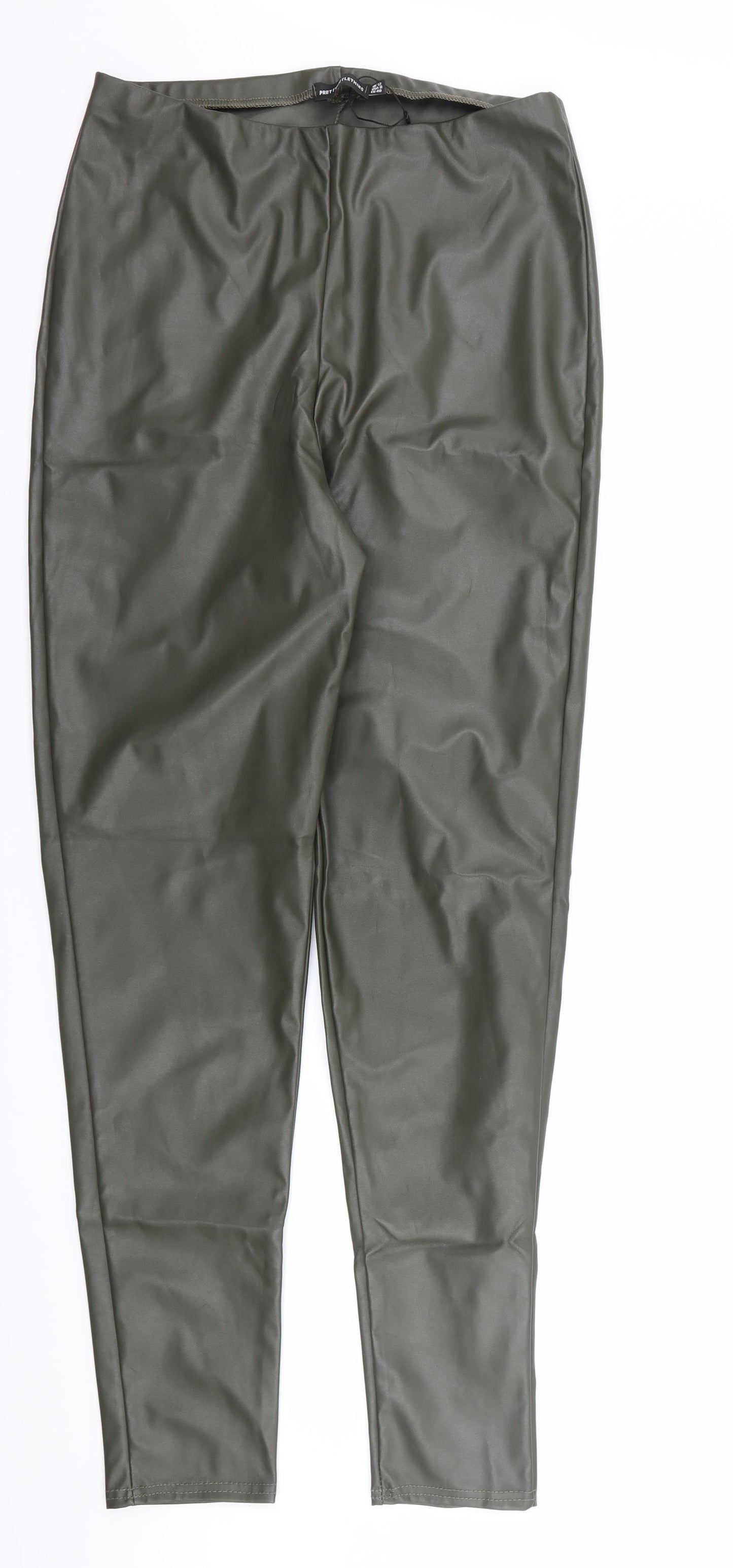 PRETTYLITTLETHING Womens Green   Trousers  Size 12 L30 in