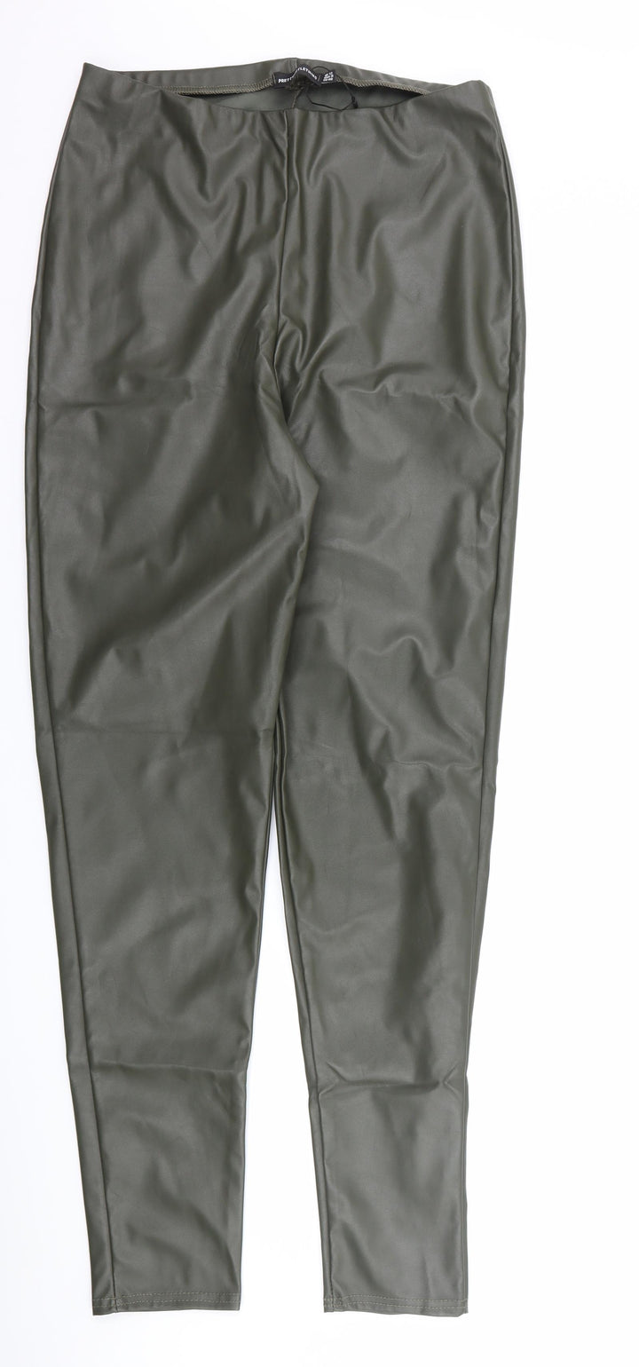 PRETTYLITTLETHING Womens Green   Trousers  Size 12 L30 in