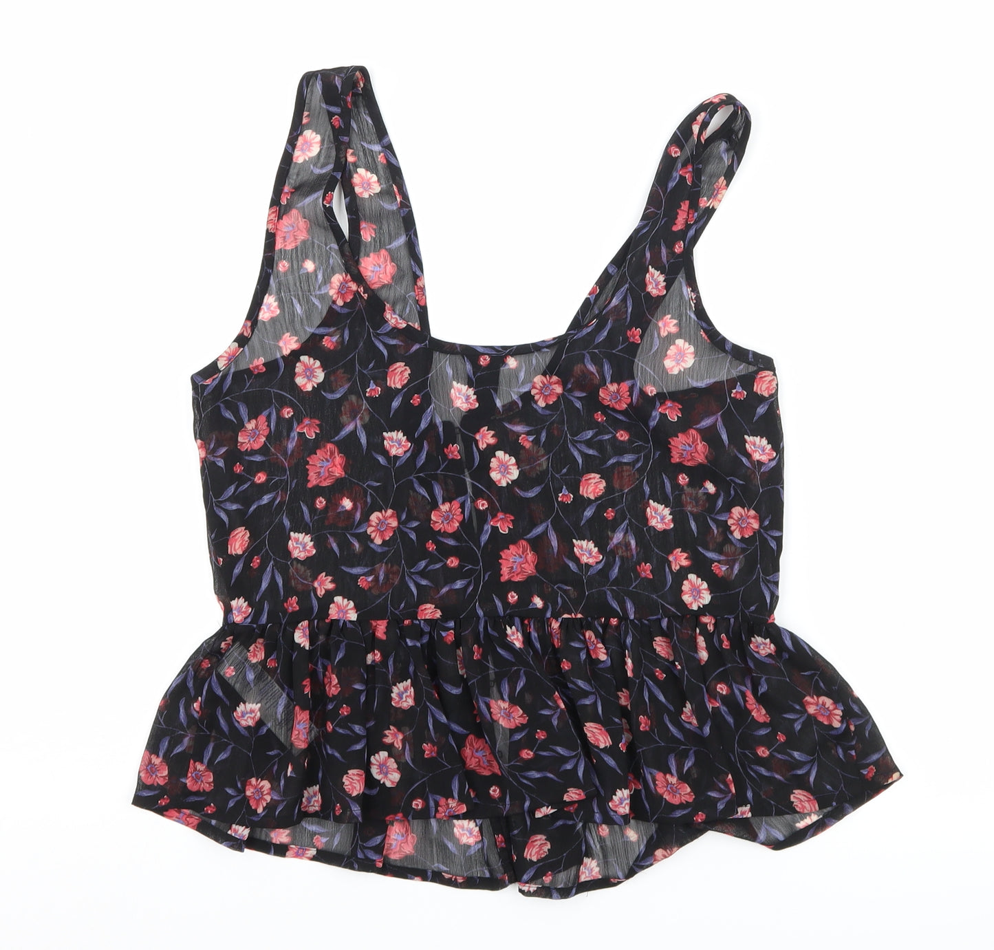 FOREVER 21 Womens Black Floral  Cropped Tank Size S