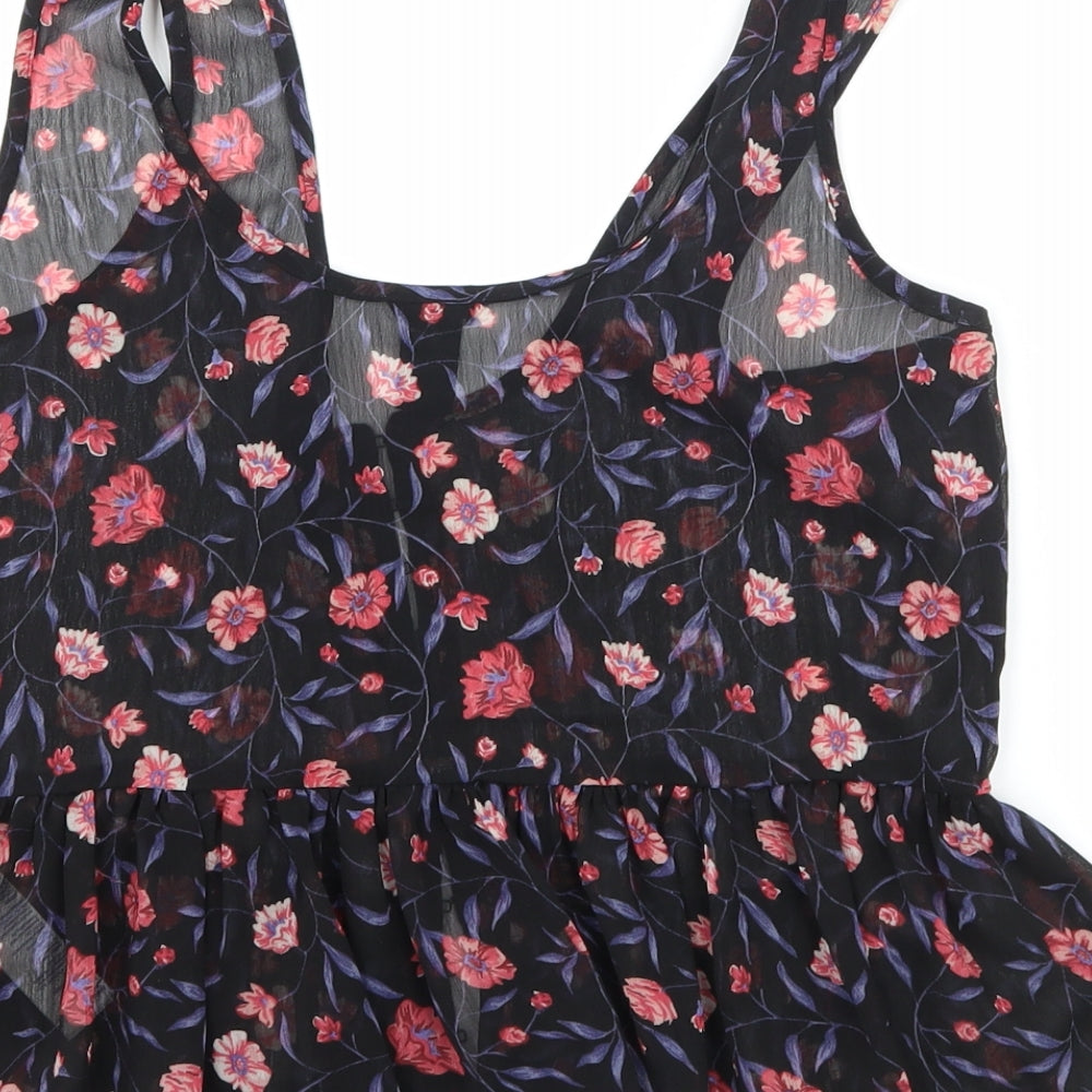 FOREVER 21 Womens Black Floral  Cropped Tank Size S