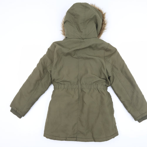 George Girls Green   Parka Coat Size 9-10 Years