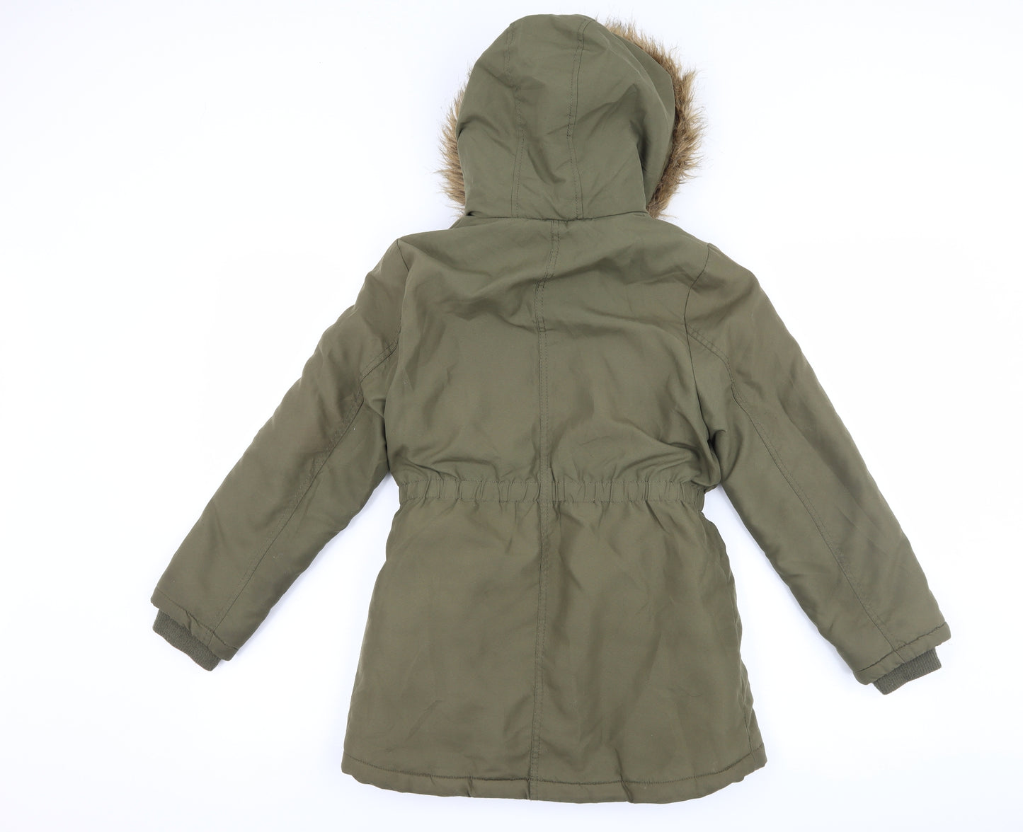 George Girls Green   Parka Coat Size 9-10 Years