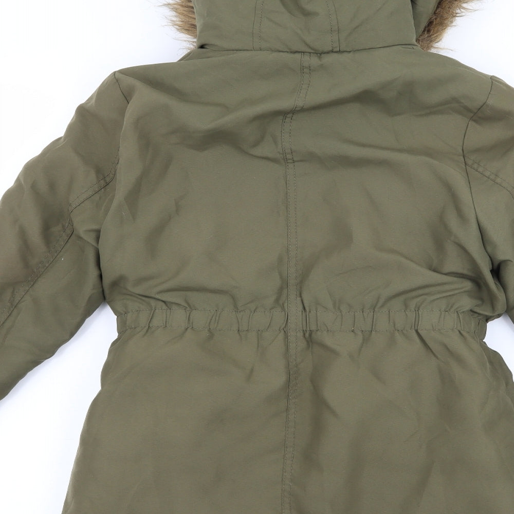 George Girls Green   Parka Coat Size 9-10 Years