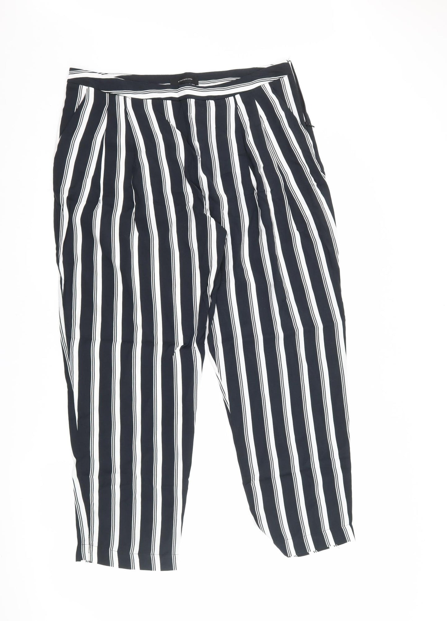 Atmosphere Womens Black Striped  Trousers  Size 14 L26 in