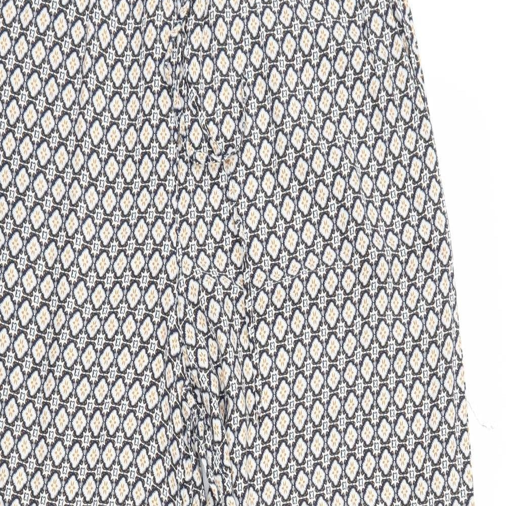 Nutmeg Womens Blue Geometric  Trousers  Size 12 L29 in
