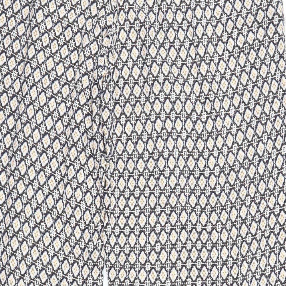 Nutmeg Womens Blue Geometric  Trousers  Size 12 L29 in