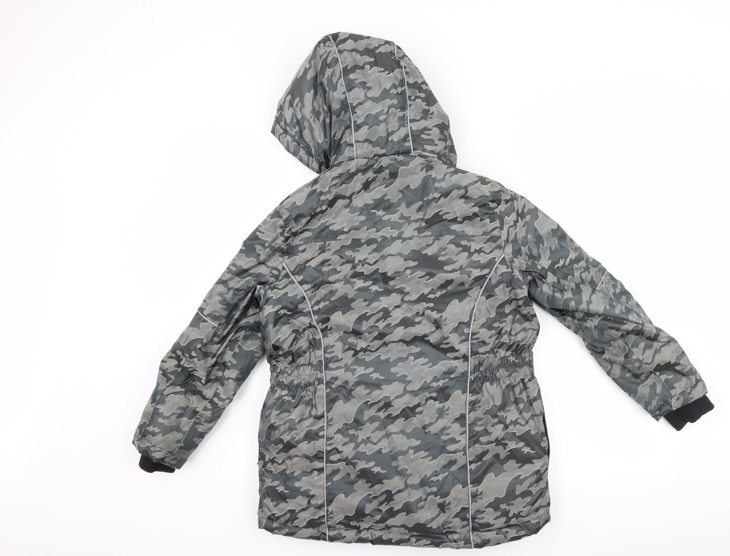 Matalan Girls Grey Camouflage  Puffer Jacket Coat Size 10 Years