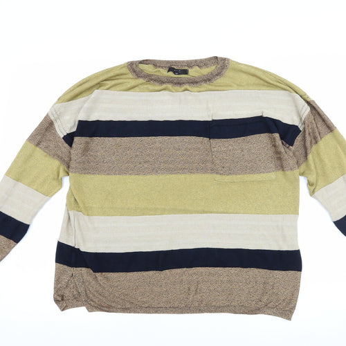 NEXT Womens Brown Striped  Pullover Jumper Size 16