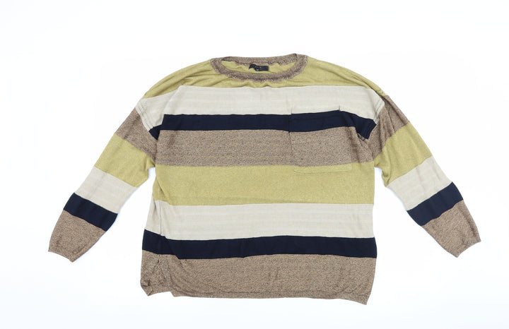 NEXT Womens Brown Striped Pullover Jumper Size 16