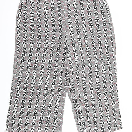 NEXT Womens Black Geometric  Trousers  Size 14 L23 in