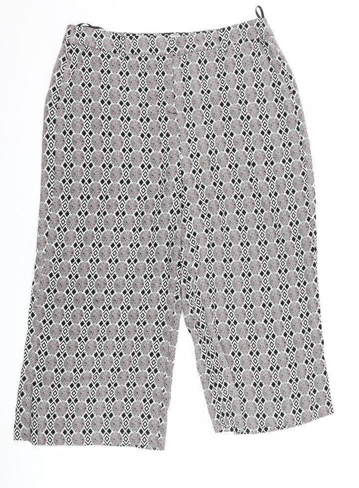 NEXT Womens Black Geometric  Trousers  Size 14 L23 in