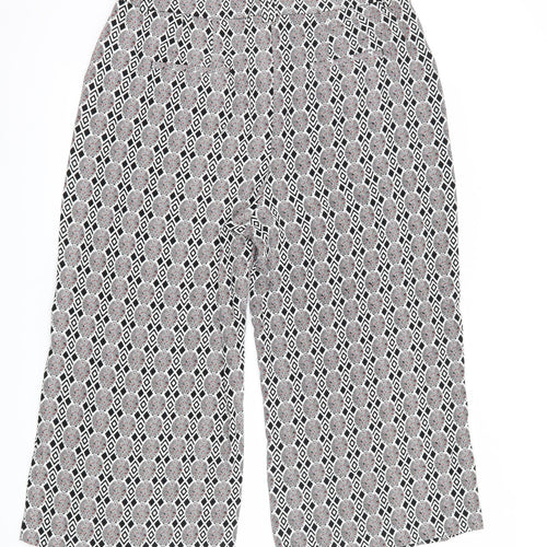 NEXT Womens Black Geometric  Trousers  Size 14 L23 in