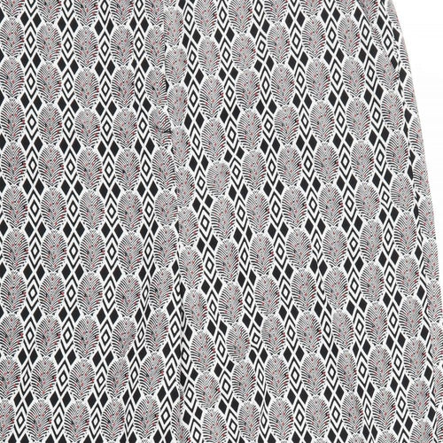 NEXT Womens Black Geometric  Trousers  Size 14 L23 in