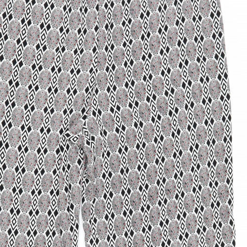 NEXT Womens Black Geometric  Trousers  Size 14 L23 in