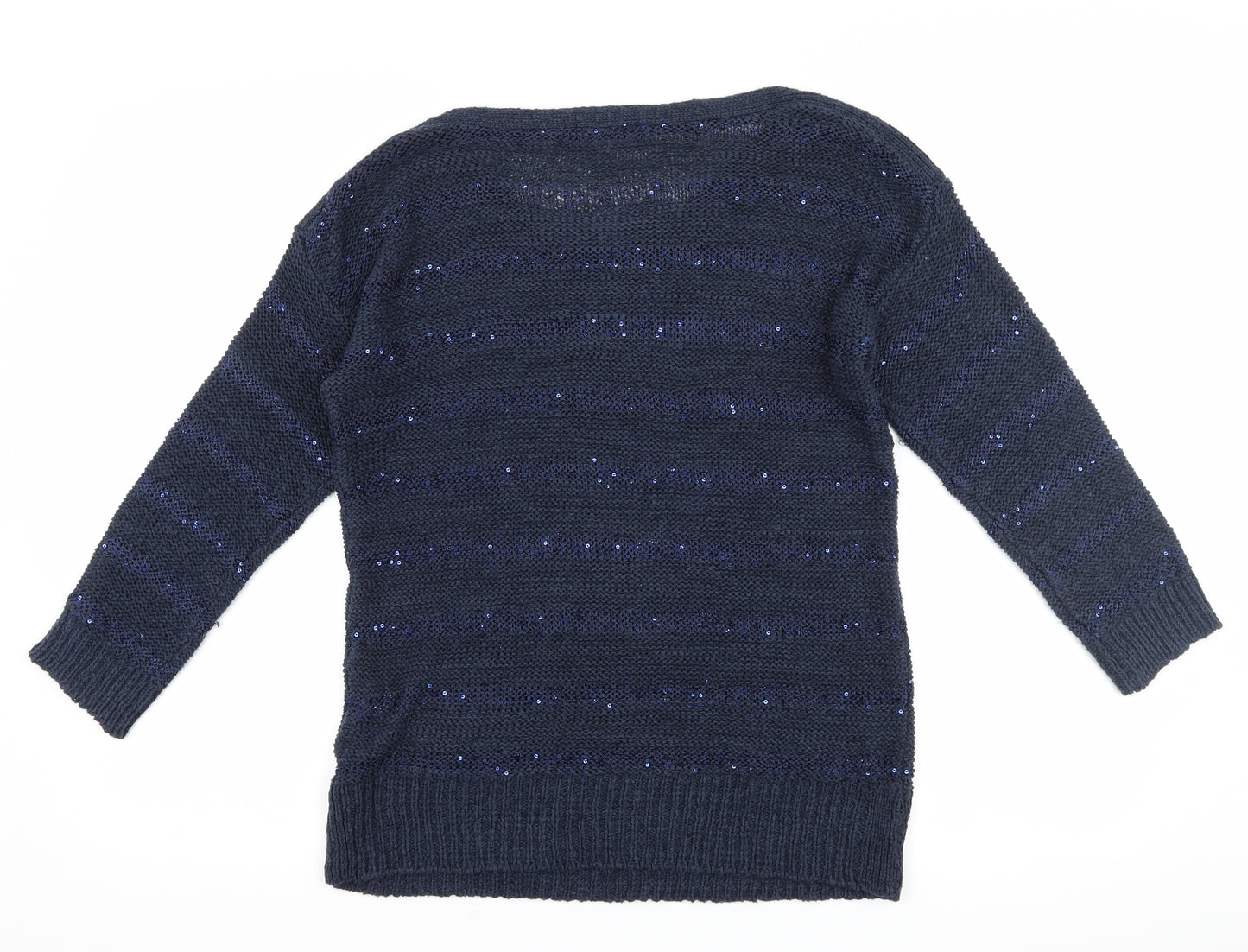 Wallis Womens Blue Striped  Pullover Jumper Size S