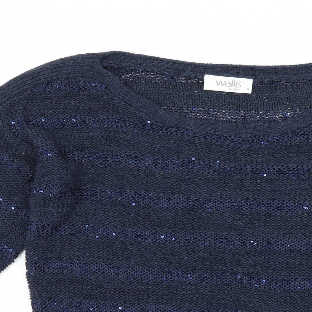 Wallis Womens Blue Striped  Pullover Jumper Size S