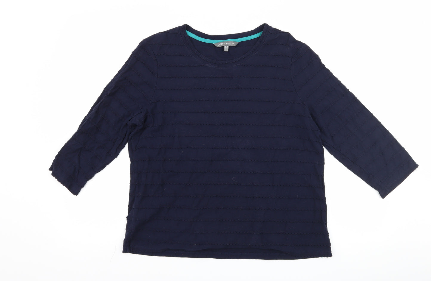 Laura Ashley Womens Blue Striped  Pullover Sweatshirt Size 14