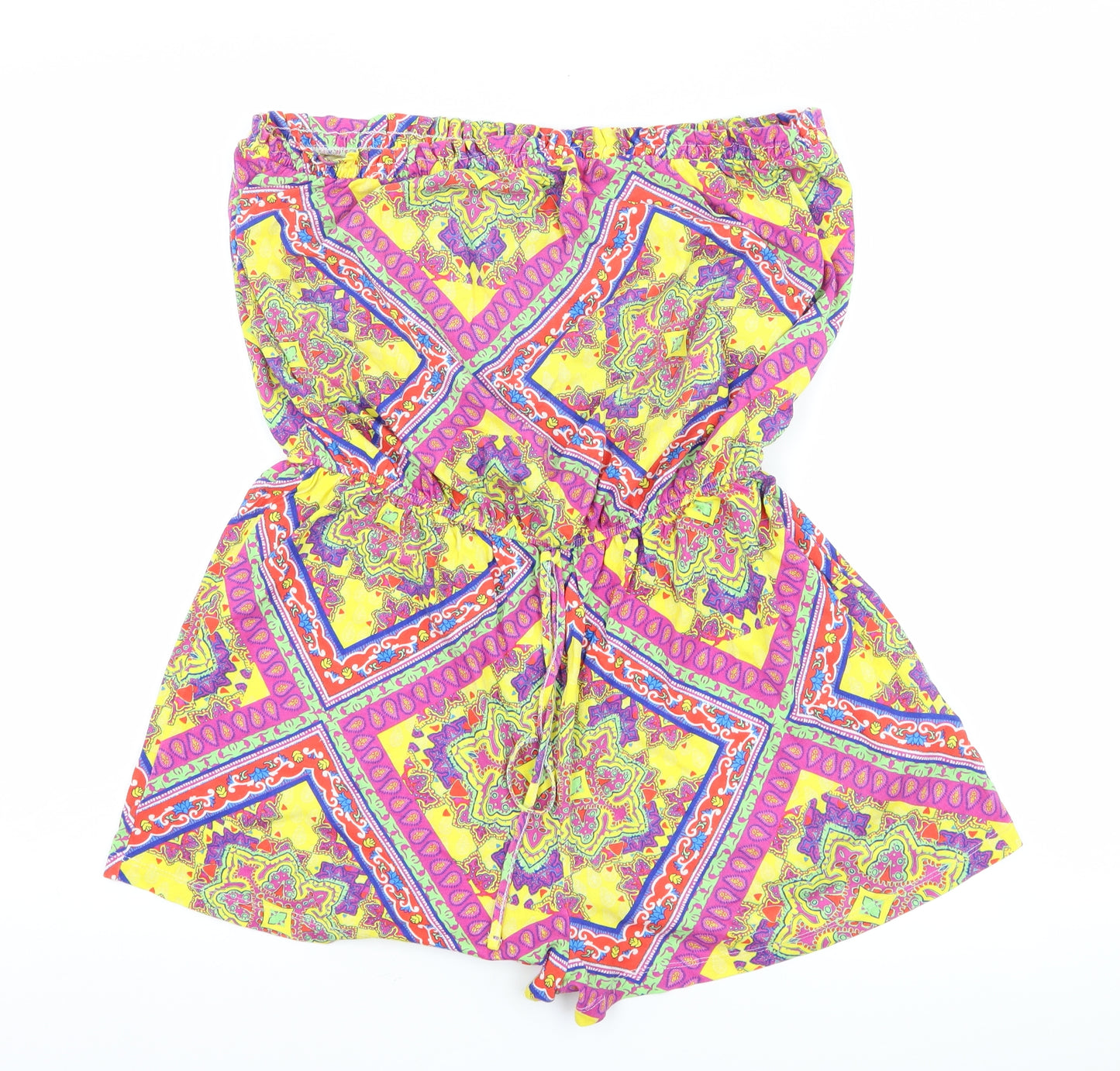 Matalan Womens Pink Paisley  Playsuit One-Piece Size L  - Boob Tube