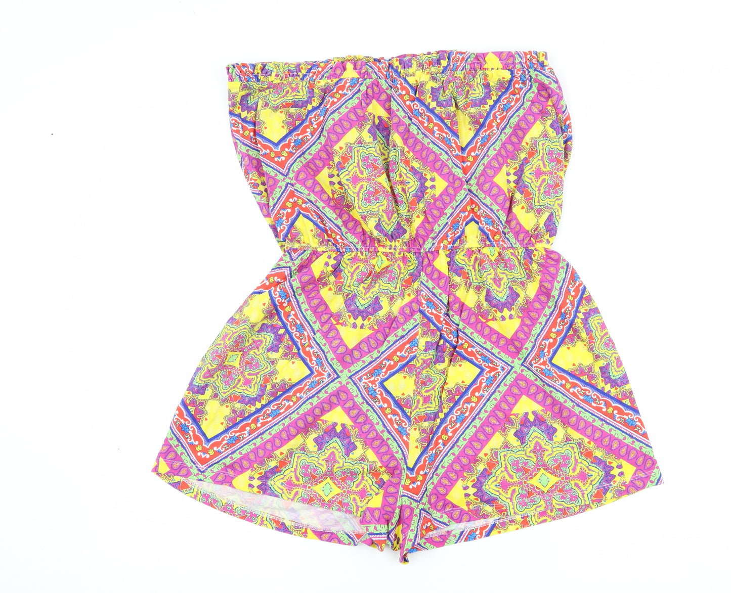 Matalan Womens Pink Paisley  Playsuit One-Piece Size L  - Boob Tube