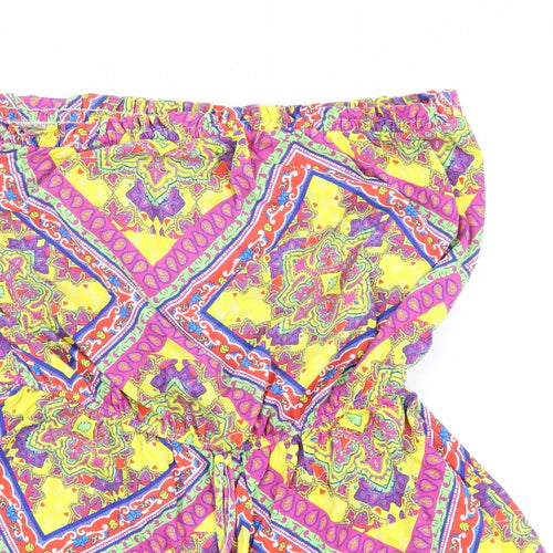 Matalan Womens Pink Paisley  Playsuit One-Piece Size L  - Boob Tube