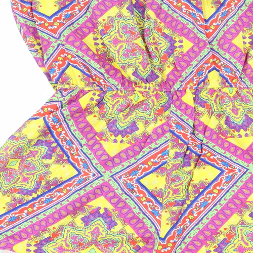 Matalan Womens Pink Paisley  Playsuit One-Piece Size L  - Boob Tube