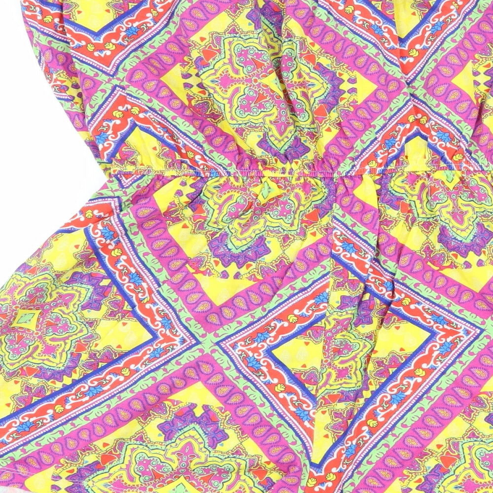 Matalan Womens Pink Paisley  Playsuit One-Piece Size L  - Boob Tube