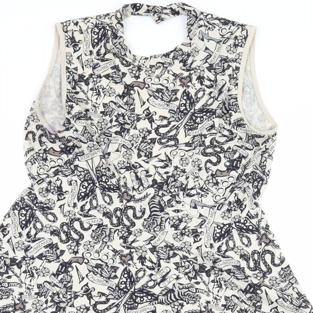 Jawbreaker Womens Grey   Skater Dress  Size XL  - graphic