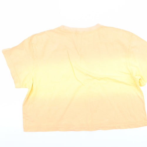 In the Style Womens Orange Striped  Basic T-Shirt Size 12  - tie dye