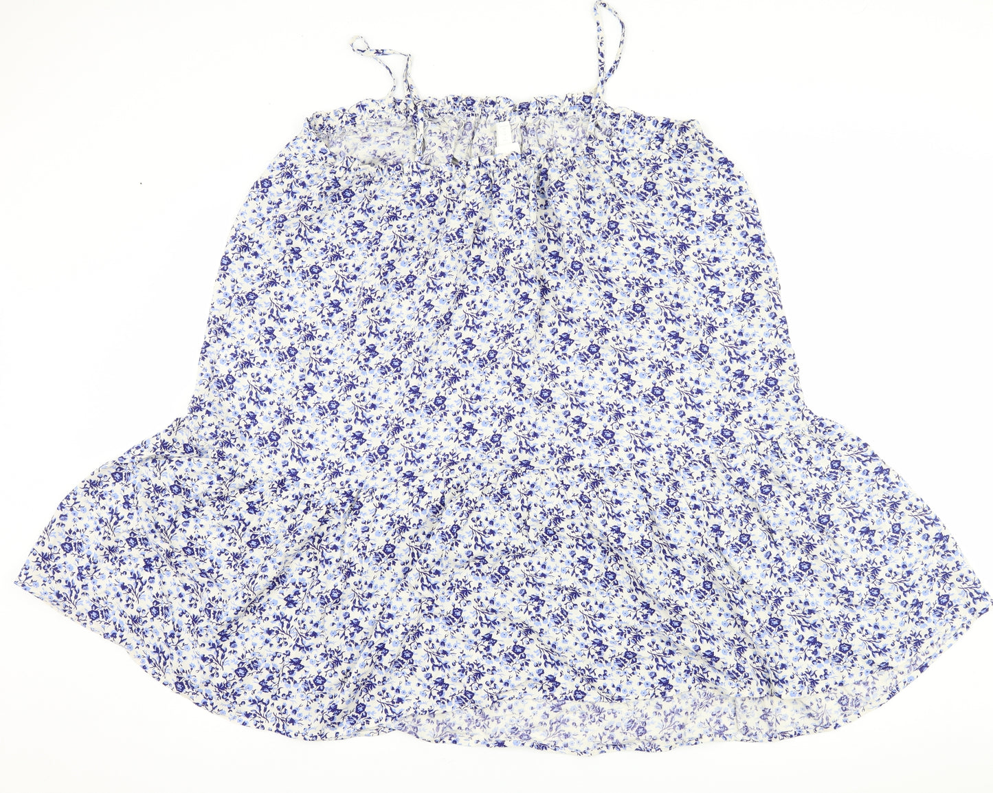 H&M Womens Blue Floral  Tank Dress  Size L