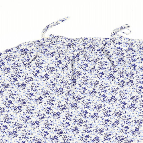 H&M Womens Blue Floral  Tank Dress  Size L