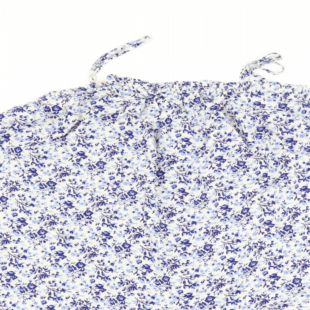 H&M Womens Blue Floral  Tank Dress  Size L