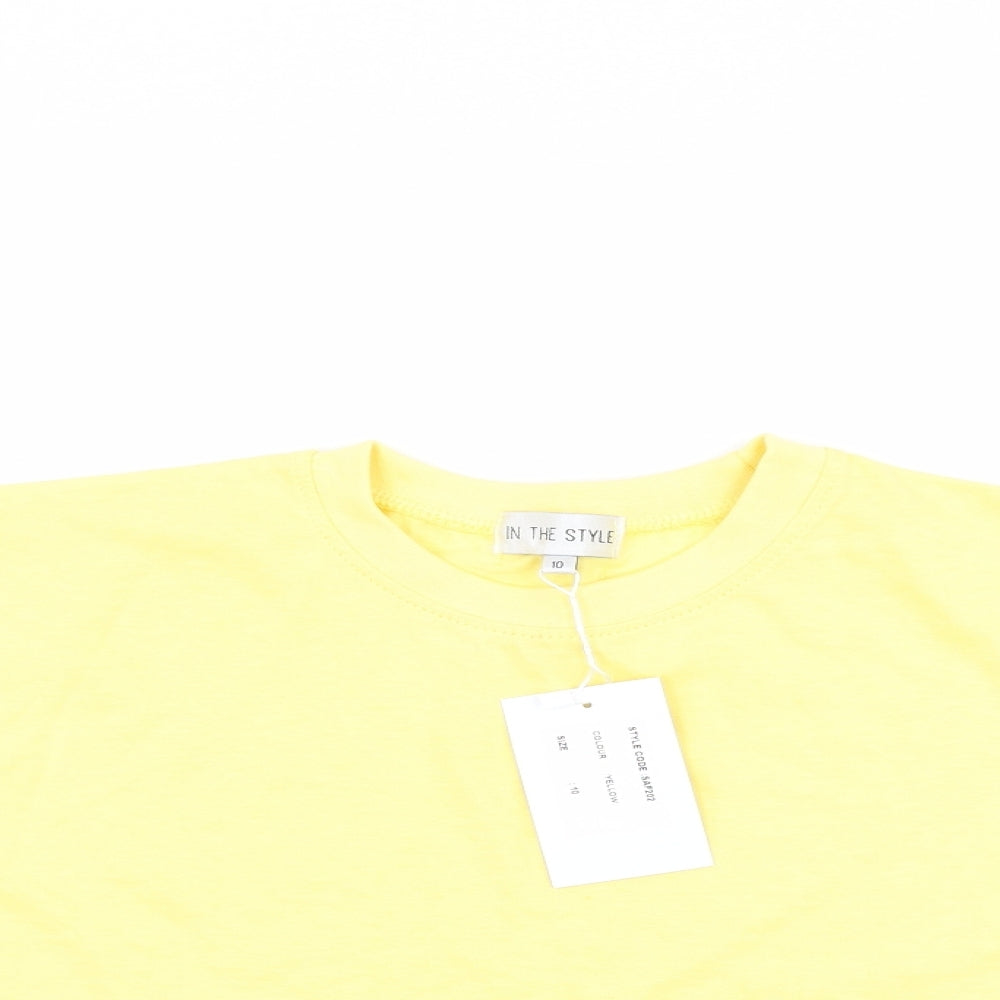 In the Style Womens Yellow   Cropped T-Shirt Size 10