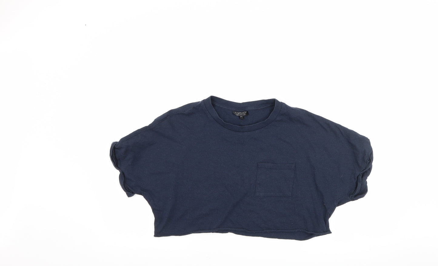 Topshop Womens Blue   Cropped T-Shirt Size 14