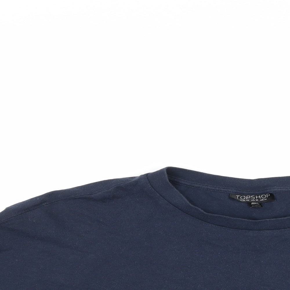 Topshop Womens Blue   Cropped T-Shirt Size 14