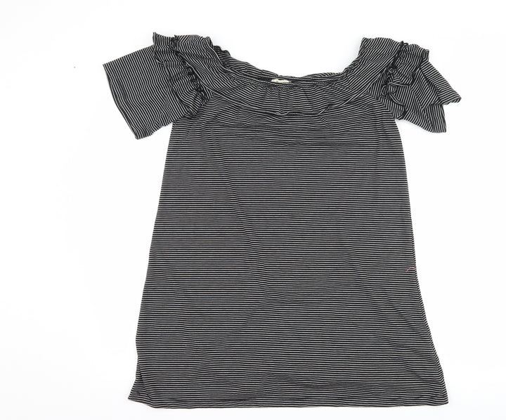 Papaya Womens Black Striped Shift Size M